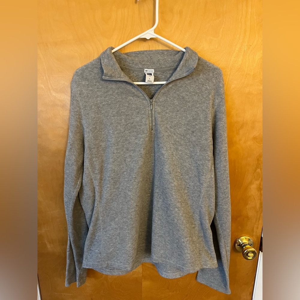 GAP Heather Gray Zip-Up Sweater